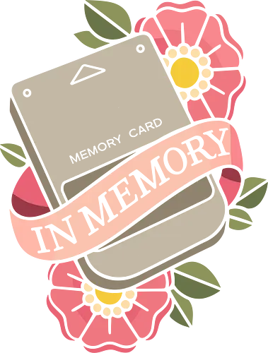 In Memory of the Memory Card - memory card, retro gaming, nostalgia, vintage, old school, gamer, n64, console, tattoo art, traditional tattoo, flowers, in memory, technology, pop culture, graphic tee, fan art, 90s