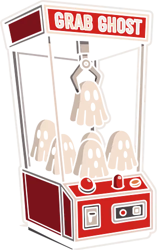 Grab Ghost Claw Machine - ghost, game, graphic tee, fan art, halloween, spooky, claw machine, arcade, video game, retro, vintage, funny, cute, paranormal, Paranormal, toy