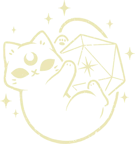 Cute Magical Black Cat D20 - black cat, d20, dice, pet, occult, witch, dark, goth, moon, xmorfina, familiar, spooky cute, creepy cute, Pen and Paper, Pen and paper