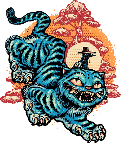 The Glowing Tiger - Movie, hunter, demons, superstars, tiger, animal, cute, animation, animated