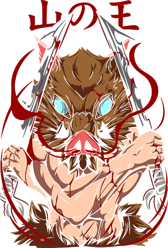  Inosuke Hashibira King of the Mountain Slayer Art - Inosuke Hashibira, King of the Mountain, Slayer, Kimetsu no Yaiba, boar mask, anime, manga, wild, swords, Demon Slayer Corps, Tanjiro Kamado, Zenitsu Agatsuma, anime art, fan merchandise, Japanese animation, shonen, anime print, Hashibira, beast breathing, anime character