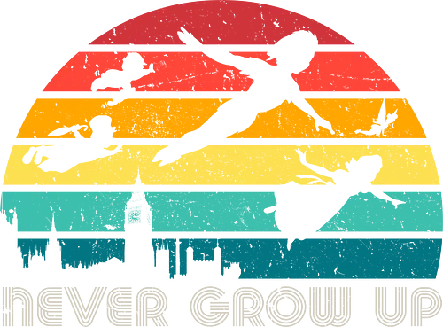 Never grow up vintage - movies, retro, peter pan, hook, fantasy, magic