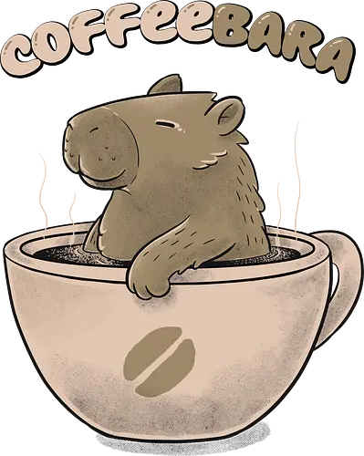 CoffeeBara - capybara, coffee, drink, pet, animal, cute