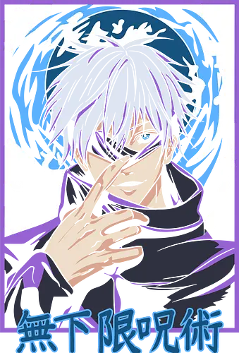 Gojo Satoru Unlimited Void Jujutsu Anime Art - Gojo Satoru, JJK, Unlimited Void, anime, manga, strongest sorcerer, sensei, Yuji Itadori, Megumi Fushiguro, anime print, Japanese animation, shonen, Gojo, cursed energy, anime art, fan merchandise, cursed technique, Six Eyes, Jujutsu