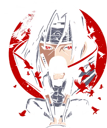 Itachi and Izumi Uchiha Tsukuyomi Shinobi Shippuden Art - Itachi Uchiha, Izumi Uchiha, Tsukuyomi, Naruto Shippuden, Mangekyo Sharingan, Sharingan, anime, manga, Uchiha clan, Itachi, Izumi, crows, red moon, anime art, fan merchandise, genjutsu, tragic, love, ninja, shinobi