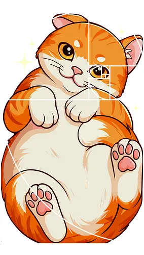 Die Katze der Fibonacci-Spirale - Fibonacci-Spirale, Geek, geometrisch, Fibonacci-Geometrie, Goldener Schnitt, Große Welle, Illustration, Japan, Japanische Kunst, Kätzchen, Neko, Pfote, lm2kone, Ästhetik, Anime, Schwarz-Weiß, Katze, Katzenliebhaber, süß, Fibonacci, Fibonacci-Folge