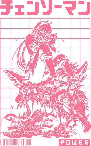 Crimson Mayhem - power, power chainsaw man, Chainsaw, chainsaw, anime, manga, japanese, wpap, denji, aki, aki hayakawa, makima, denji chainsaw man, japan