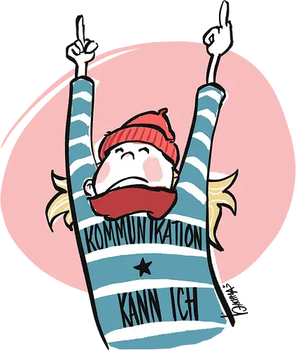 Ringeldinger "Kommunikation .." - Ringelpullisprüche, Ringeldinger, streifenweise, Spruch, Weisheit, Motivation, Ringelpulli, Sprüche Shirt, Cartoon Illustration, Statement Shirt, Handgezeichnet, Humor, Kommunikation, Selbstironie, Streifenpulli, Spruchshirt deutsch
