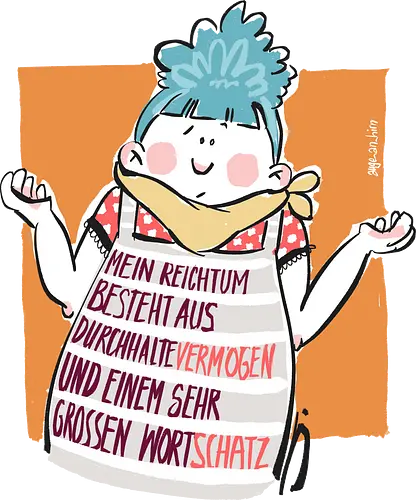 Ringeldinger "Mein Vermögen .." - Ringelpullisprüche, Ringeldinger, streifenweise, Spruch, Wortschatz, Weisheit, Motivation, Ringelpulli, Sprüche Shirt, Cartoon Illustration, Statement Shirt, Handgezeichnet, Humor, Selbstironie, Streifenpulli, Spruchshirt deutsch
