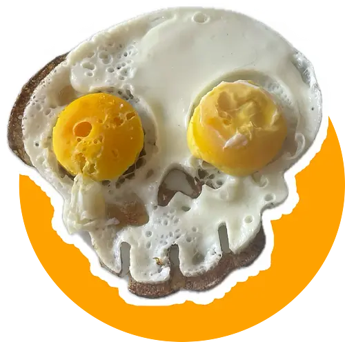 Egg Scull - Spiegelei, Totenkopf