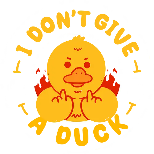 I Dont Give A Duck - duck, funny, pun, humor, skull