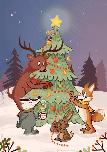 Yule - Yule, Weihnachten, Xmas, Waldtiere Yule - Yule, Weihnachten, Xmas, Waldtiere