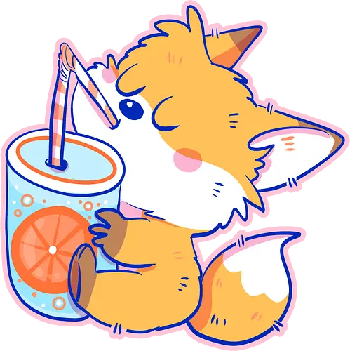 Stay Hydrated Fox - Fuchs, Kawaii, Cute