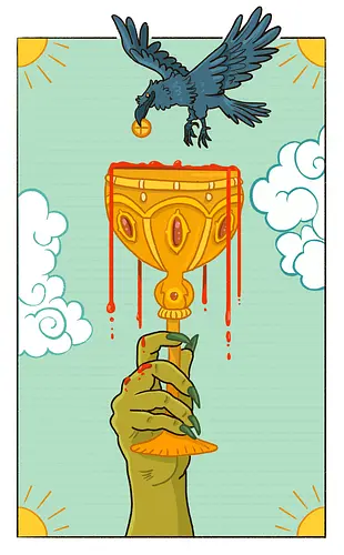 Goblet - Goblet, Cup, Tarot, Krähe, Rabe, witchy