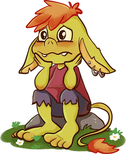 Sad and tired Goblin - Goblin, overwhelming, overwhelmed, sad, tired