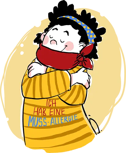 Mussallergie - Ringelpullisprüche, Ringeldinger, streifenweise, Spruch, Weisheit, Motivation, Ringelpulli, SprücheShirt, Cartoon Illustration, Statement, Handgezeichnet, Humor, Selbstironie, Streifenpulli, Spruchshirt, deutsch, Mussallergie, Faulsein