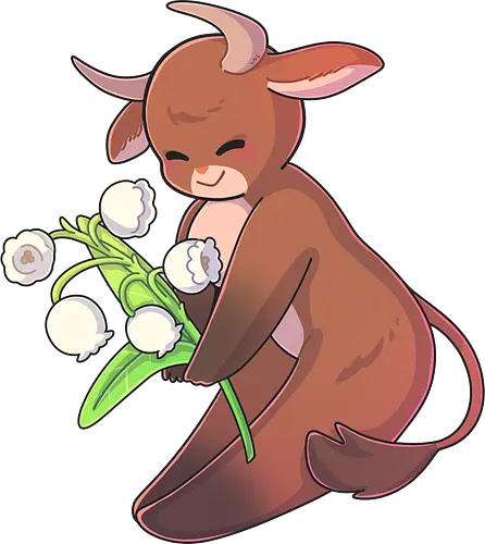 Tinybun: Stier - tinybun, hase, sternzeichen, stier, seerose, flower, taurus, lily of the valley