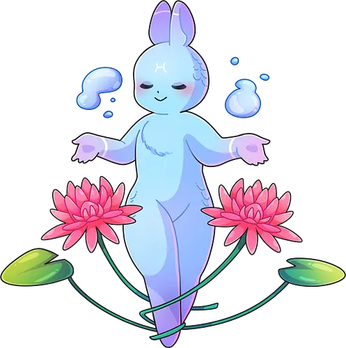 Tinybun: Fische - pisces, water lily, tinybun, hase, sternzeichen, fische, seerose, flower