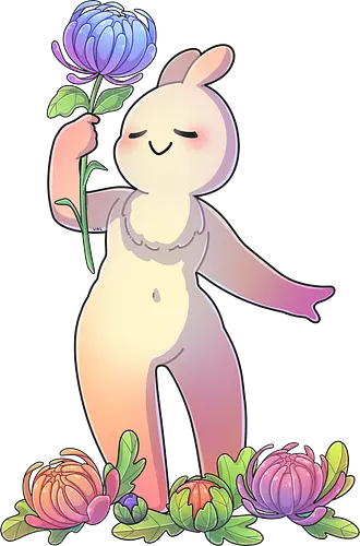 Tinybun: Jungfrau - tinybun, hase, sternzeichen, jungfrau, crysanthemen, flower, virgo, crystanthemum