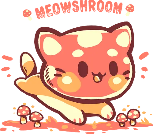 Meowshroom - meowshroom, Pilz, Miauen, Katze, Kawaii, Pilze, Pilz, shroom, meow, cat, kawaii, mushrooms, mushroom, cottagecore, forest, forage, foraging, character design