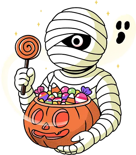 Sugar Pharaoh  - sugar pharaoh, mummy, Halloween mummy, Halloween candy, humor, trick or treat, spooky cute, Halloween night, sugar mummy, creepy cute