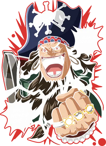 Blackbeard's Undying Dream - Blackbeard, Marshall D. Teach, Pirate, anime, manga, pirate, A Man's Dream Will Never Die, fan art, t-shirt design, art print, villain, Yonko, Dark-Dark Fruit, cool anime art, geek art, iconic quote