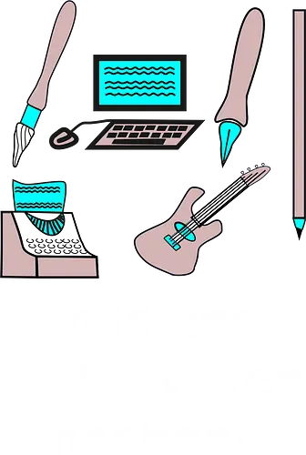 Lass uns KI-Futter machen, weiße Schrift - Zeichnen, Malen, Schreiben, Programmieren, KI, Kreativität, Diebstahl