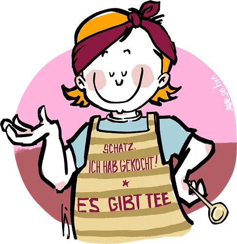 Schatz, ich hab gekocht... - Ringelpullisprüche, Ringeldinger, streifenweise, Spruch, Weisheit, Motivation, Ringelpulli, SprücheShirt, Cartoon Illustration, Statement, Handgezeichnet, Humor, Selbstironie, Streifenpulli, Spruchshirt, deutsch