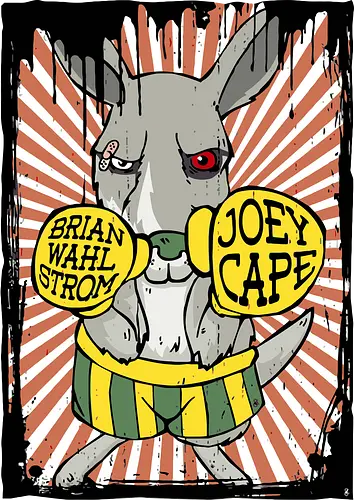 Joey Cape – Der kalifornische Punk-Känguru - Joey Cape, Lagwagon, kalifornischer Punk, Box-Känguru, Underground-Kunst, ironischer Humor, DIY, Gegenkultur, Pop-Punk, originale Kunst, exklusive Drucke, Punk-Shirt, Sammlerposter, Alternative Rock, MacacoRato