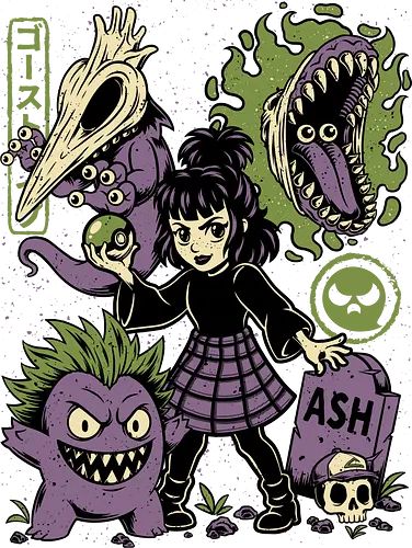 Ghost Monster Trainer - Movie, Tv Show, Scary, Classic Horror, Horror, Classic, Vintage, Retro, Retro Vintage, Anime, Game, Video Game, Monsters, Monster, Summoning, Summon, Summoned, Summoning Ritual, Spooky, Spooky Season, Halloween, Gothic, Goth, Japanese, Ghosts, Ghost, Cemetery