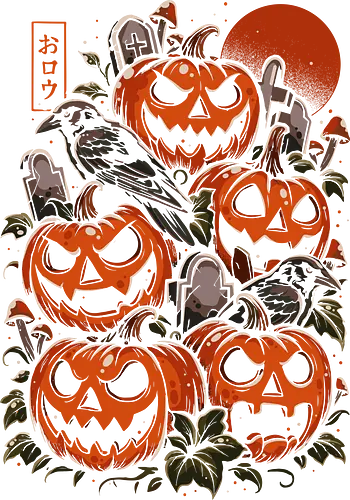 Night of Pumpkin - halloween, pumpkin, happy halloween, candy, scary, spooky, animal, night, horror, raven, crow, sunset, epic, monster, lm2Kone