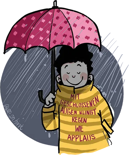 Mit geschlossenen Augen... - Ringelpullisprüche, Ringeldinger, streifenweise, Spruch, Weisheit, Motivation, Ringelpulli, SprücheShirt, Cartoon Illustration, Statement, Handgezeichnet, Humor, Selbstironie, Streifenpulli, Spruchshirt, deutsch