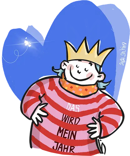 DAS wird mein Jahr!  - Ringelpullisprüche, Ringeldinger, streifenweise, Spruch, Weisheit, Motivation, Ringelpulli, SprücheShirt, Cartoon Illustration, Neujahr, Silvester, Statement, Handgezeichnet, Humor, Selbstironie, Streifenpulli, Spruchshirt, deutsch