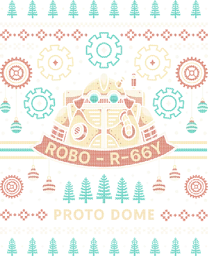 Proto Dome Robo Ugly Sweater - frog, glenn, robo, epoch, wings of time, lucca, fantasy, kingdom of zeal, video game, gaming, gamer, ugly christmas sweater, jrpg, chrono, trigger, cross