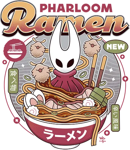Pharloom Ramen Vintage - Bug Knight, silksong, hallownest, the knight, hollow, hornet, indie game, shade, gamer, gaming, video game, lost fleas, pale king, grub, sherma