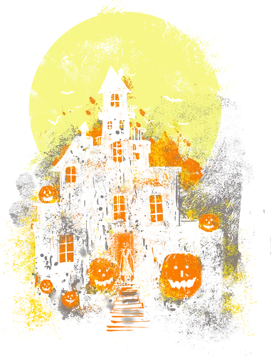 The house of smiling pumpkins - halloween, scary, spooky, Jack, haunted house, horror