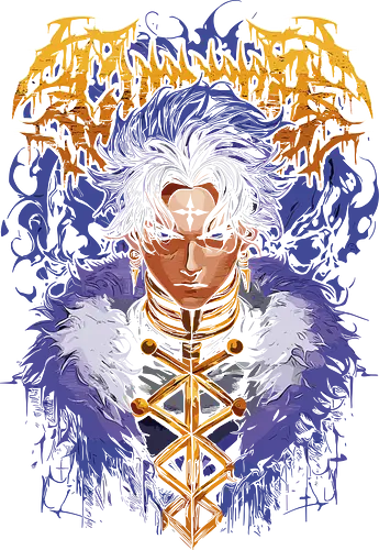 Chrollo Lucilfer: Phantom Troupe Leader - Chrollo Lucilfer, Hunter x Hunter, HxH, Phantom Troupe, Genei Ryodan, anime, manga, villain, fan art, t-shirt design, art print, cool anime art, geek art, stylish, Kurapika, Spiders, Nen ability