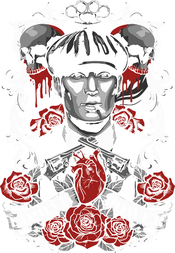 Family Is Power - Thomas Shelby, Peaky Blinders, Family Is Power, TV series, gangster, retro graphic, flat cap, fan art, t-shirt design, art print, cool graphic, vintage gangster, Cillian Murphy, Tommy Shelby, dramatic, rose, skull
