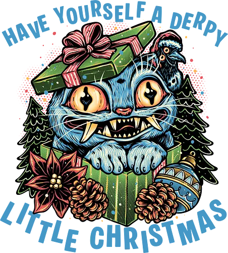 Derpy Christmas - Movie, hunter, demons, tiger, animal, cute, animation, animated, Christmas, Holidays