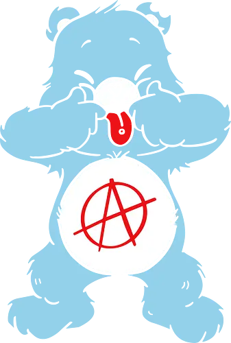  Anarchy Bear - Anarchy Bear, Care Bear parody, funny punk, anarchist, counter culture, 80s nostalgia, rebellious, cute but edgy, anti-establishment, t-shirt design, art print, pop culture mashup, sarcastic, alternative.