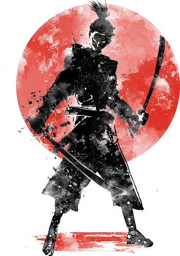 Splash Ronin - samurai, japan, medieval Japan, warrior, red sun, ronin