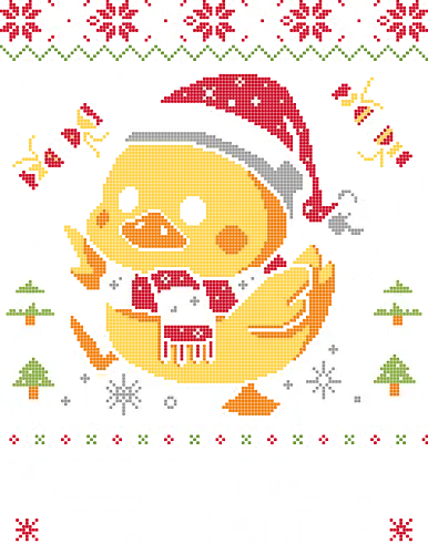 Christmas Quackers - ugly sweater, holiday humor, festive, santa hat, xmas, adorable animal, funny, winter vibes, puns, party time, cozy, christmas quackers, kawaii, duck, cute christmas