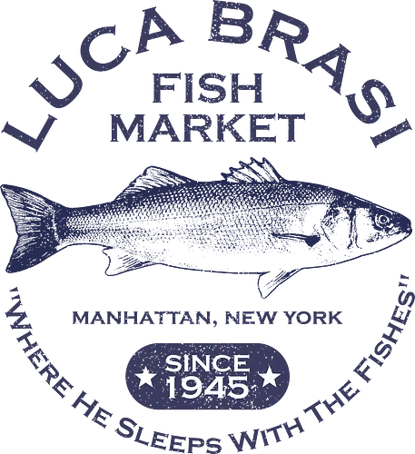 Luca Brasi Fish Market - Since 1945  - retro, vintage, vito corleone, 70s movies, classic movies, movie, the godfather, 70s, coppola, corleone, cult classic, cult movies, film, gangster, mafia