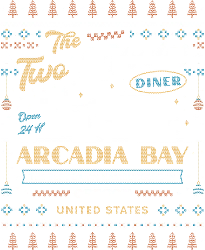 Two Whales Diner Ugly Sweater - butterfly, before the storm, Chloe, Max, arcadia bay, video game, gaming, rocky mountain record traders, the black lantern, true colors, alex chen, haven springs, double exposure, ugly christmas sweater, two whales diner, Strange Life