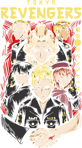  Tokyo Manji Brotherhood - Revenger, Tokyo Manji Gang, Toman, Mikey, geek art, stylish, gang anime, action., Draken, Takemichi, anime, manga, fan art, t-shirt design, art print, brotherhood, delinquent, cool anime art