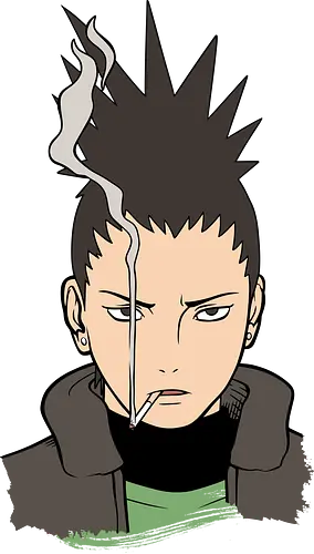 Shikamaru's Smoky Stare - art print, Shadow Possession Jutsu, geek art, laid-back., Shikamaru Nara, Nara Clan, Shinobi, anime, manga, smoking, cool anime boy, minimalist, genius ninja, fan art, t-shirt design