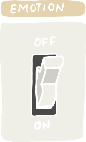 Emotion: OFF - Emotion off, light switch, minimalist, funny graphic, sarcastic, introvert, emotional control, mental health humor, t-shirt design, art print, relatable, coping mechanism, simple art, overwhelmed, shutdown