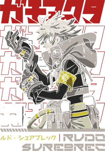  Rudo: The Junkyard Alchemist - Rudo, Gachiakuta, GACHI AKUTA, manga, anime, fan art, t-shirt design, art print, scavenger, action manga, cool graphic, futuristic, edgy, stylish, dark fantasy, junkyard, Rudo Surebrec.