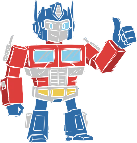 Optimus Prime Thumb Up - Transformers G1 Leader - Optimus Prime, Transformers G1, Autobot, Thumbs Up, Robot, Retro Cartoon, '80s, Geek, Nerd, Pop Culture, Leader, Classic Print, Thumb Up, Cartoon