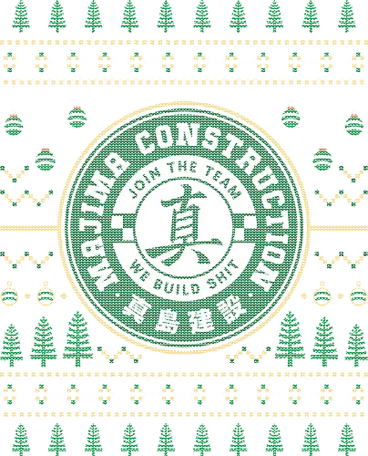 Majima Construction Ugly Sweater - yakuza, goro majima, ono michio, kiryu kazuma, ryu ga gotoku, yakuza like a dragon, ichiban, like a dragon ishin, kazuma kiryu, video game, gaming, gamer, majima construction, ugly christmas sweater, pirate in hawaii, christmas, xmas